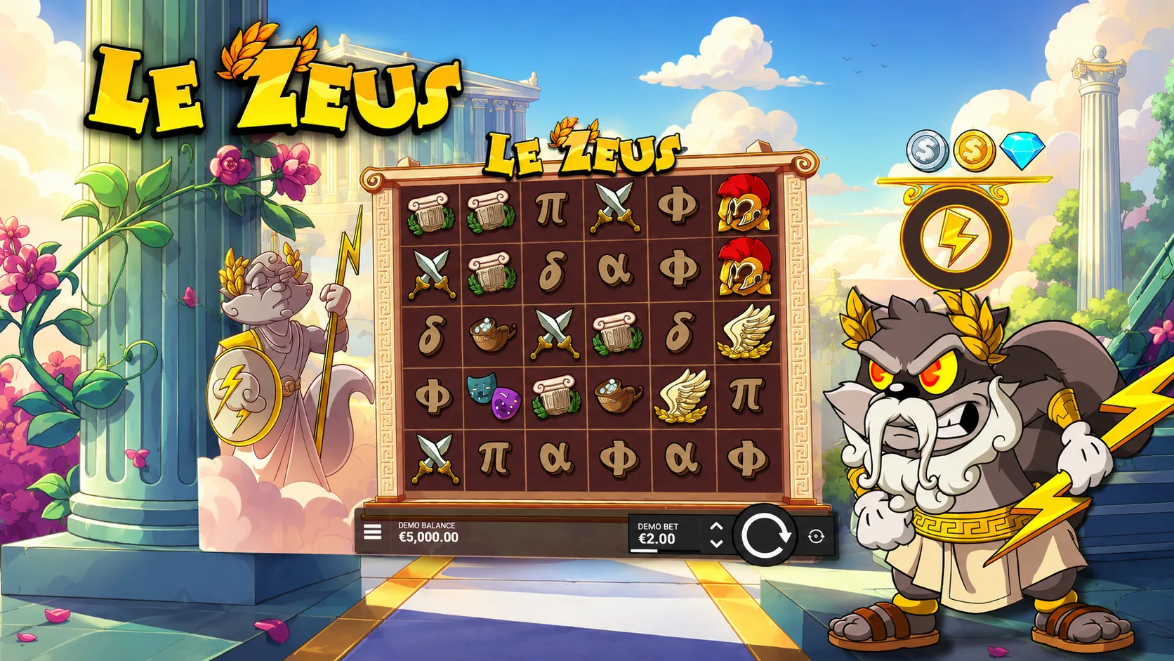 Le Zeus base game screen